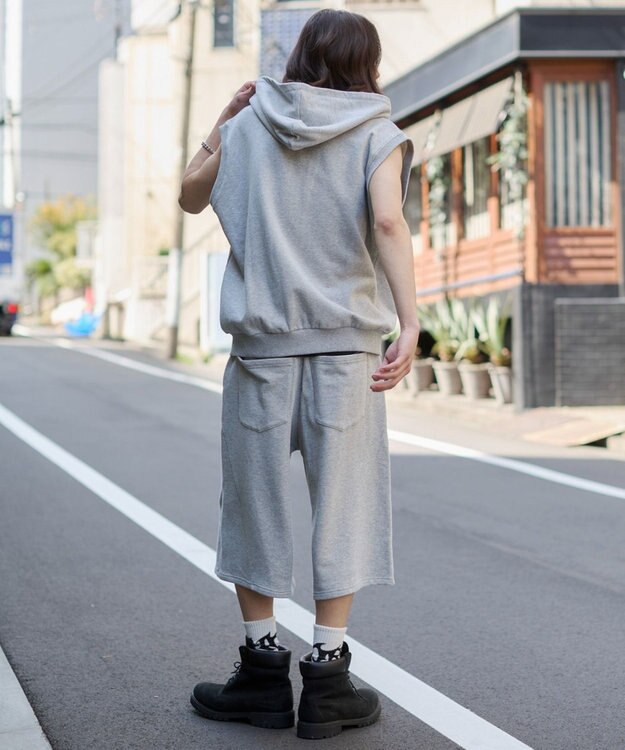 WEGO 【ウエストゴム】バルーンスウェットショーツ 杢グレー