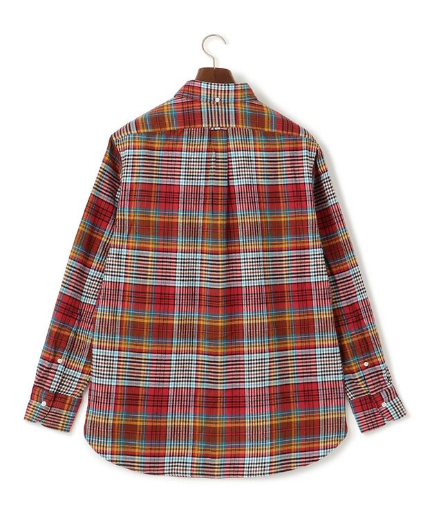 J.PRESS MEN 【KING SIZE】コットンネル マルチチェックシャツ/B.D レッド系3