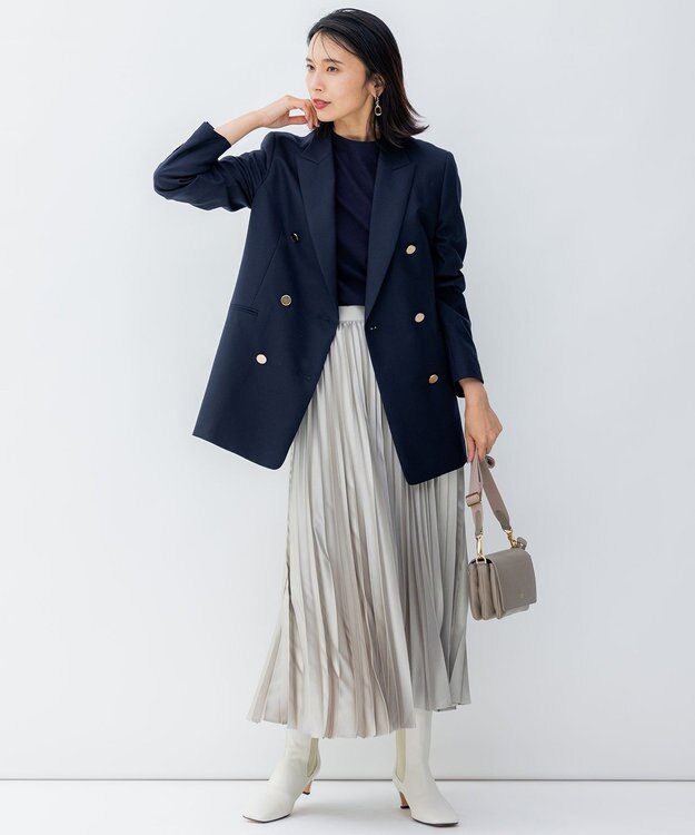 23区 ウーステッドウールツイル 紺ブレ ジャケット ネイビー系