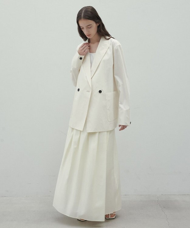 BEIGE， 【洗える・FUDGE 6月号掲載】MALLOW / コットンテーラードオーバージャケット Meringue