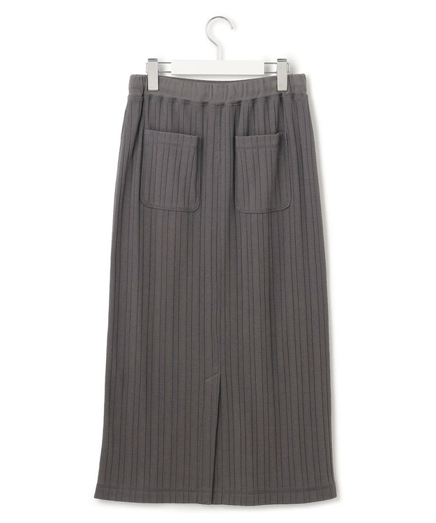 23区 【SLOW/洗える】ランダムリブフライス スカート グレー系