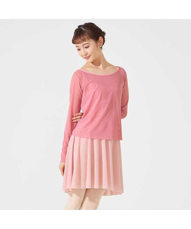 Chacott チュールトップ ピンク