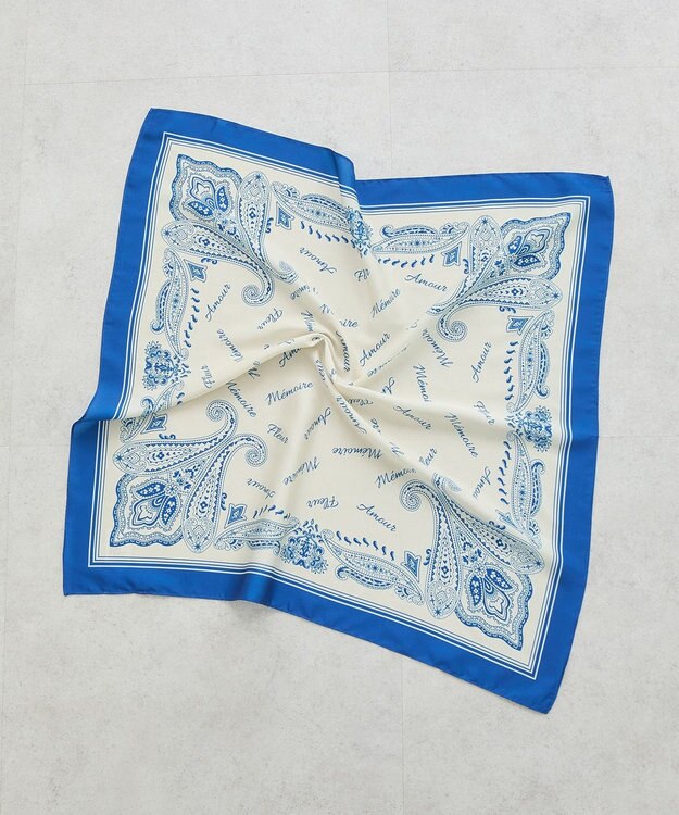 earth music&ecology アソートプリントスカーフ Navy