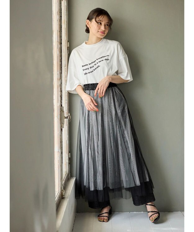 Green Parks ・Ｐｅｔｉｔ　Ｆｌｅｕｒ　ウェーブロゴｐｔＴシャツ Off White