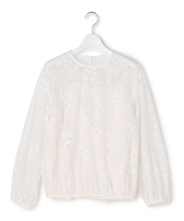 23区 L 【R(アール)】エンブロイダリーフラワー ブラウス ホワイト系