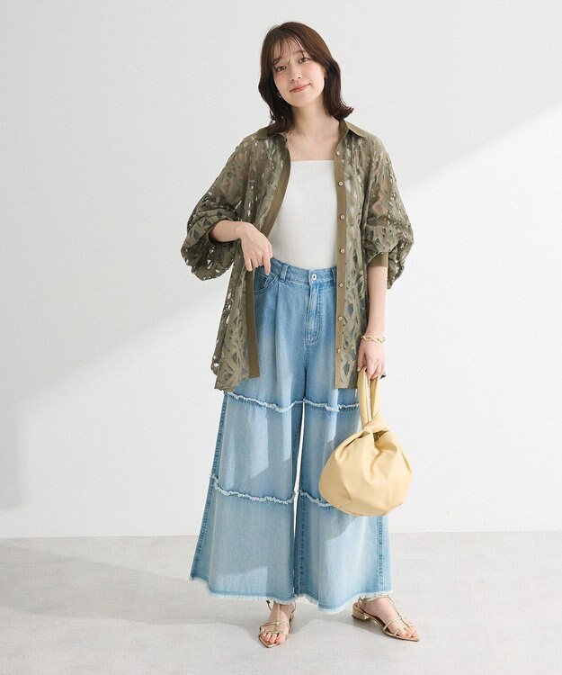 Green Parks スクエアラメタンクトップ Gray