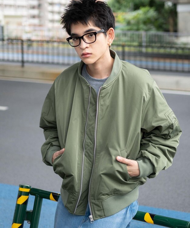 WEGO 【ユニセックス着用ITEM】パテッドフードMA－1 カーキ