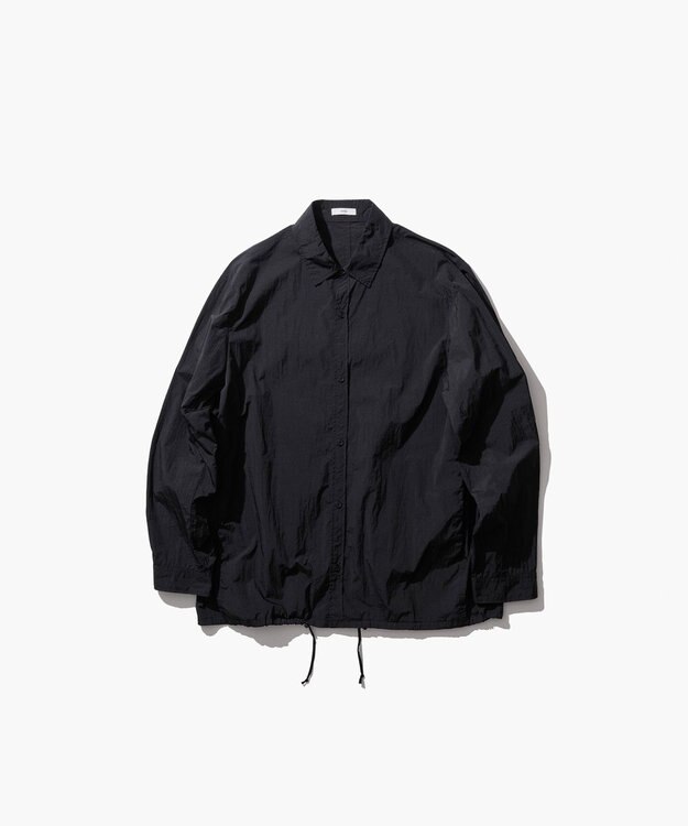 ATON HAND DYED NYLON | シャツ ジャケット ‐UNISEX BLACK