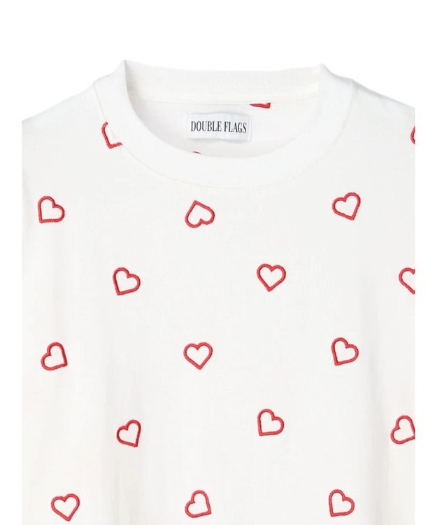 Green Parks ・Ｄｏｕｂｌｅ　Ｆｌａｇｓ　ハート刺繍ロンＴ Ivory