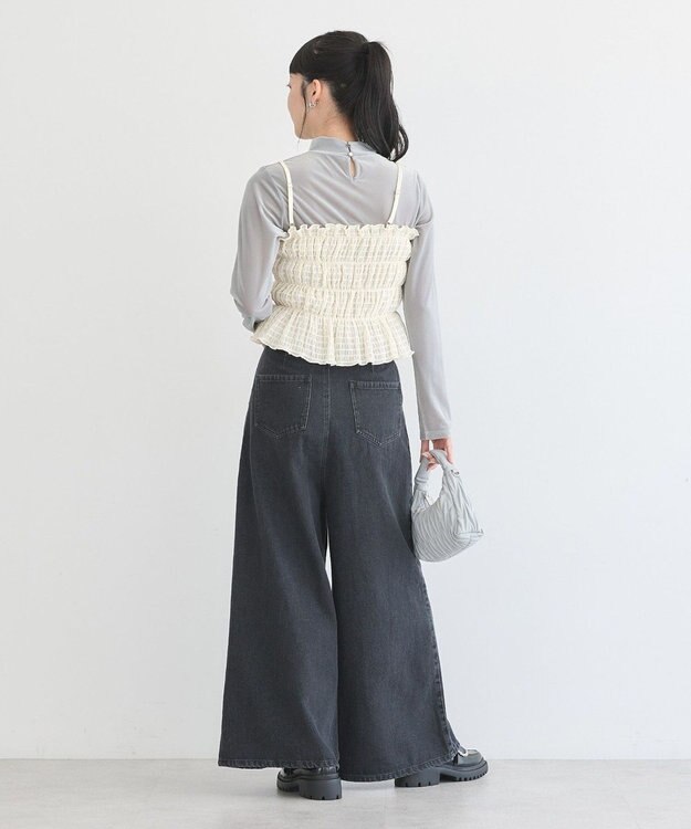 earth music&ecology スパンコールシャーリングビスチェ Ivory