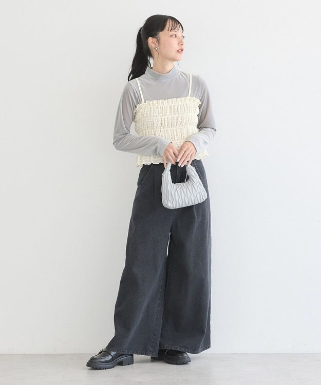 earth music&ecology スパンコールシャーリングビスチェ Ivory