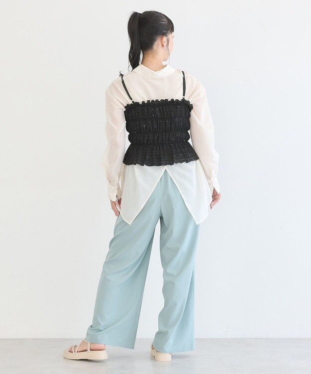 earth music&ecology スパンコールシャーリングビスチェ Black