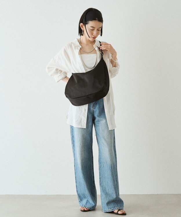 russet ラウンドビッグショルダーバッグ(CE-1292) Black2（シルバー金具）