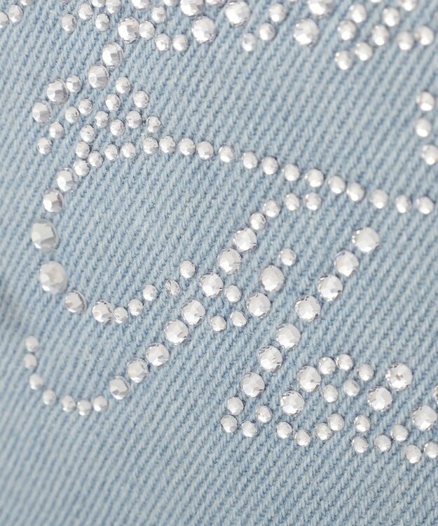 Maison de FLEUR ラインストーンデニムチュールショルダーバッグ Light Blue