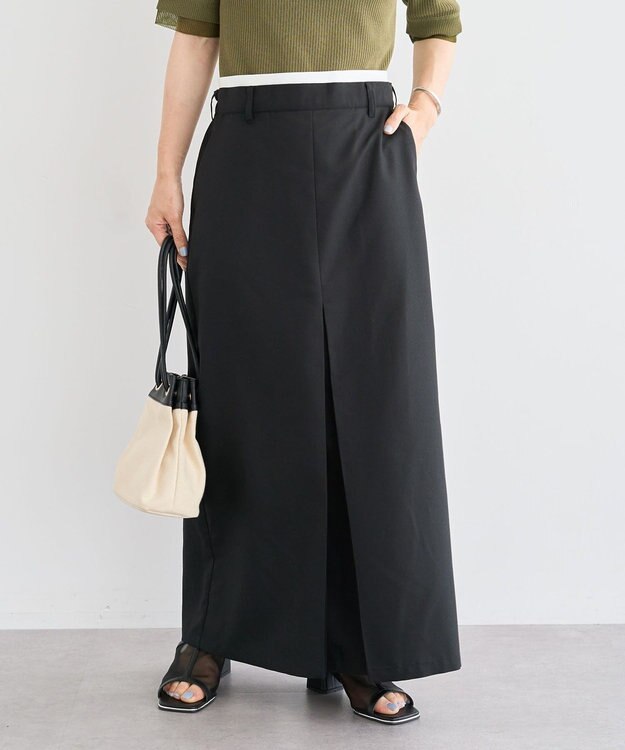 Green Parks ウエストレイヤーボックスプリーツスカート Black