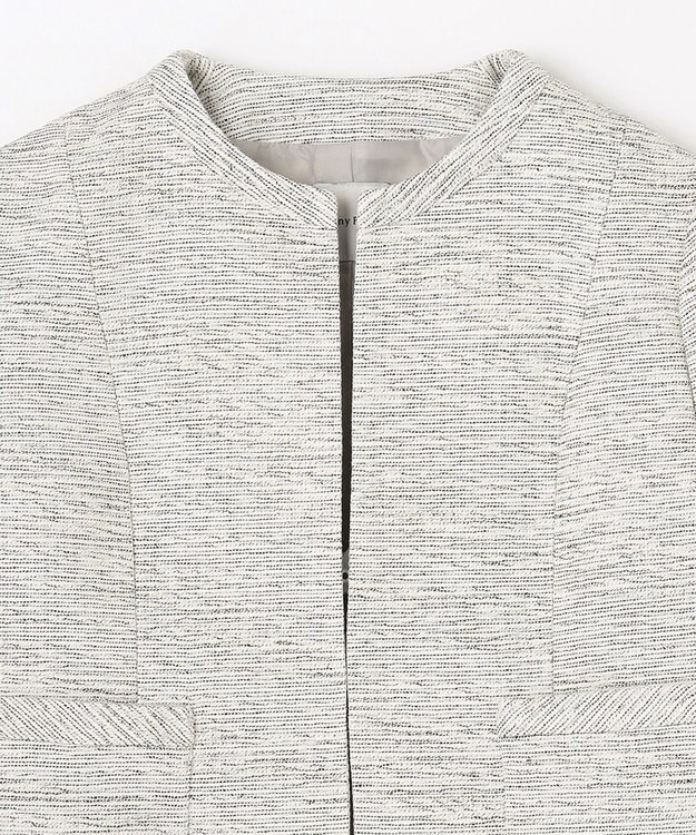 ANY L ツイードジャケット オフ×ブラック