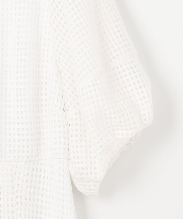 Feroux 【洗える】シアーチェックラッセル ワンピース ホワイト系