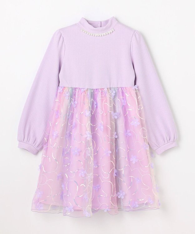 ANY KIDS フラワーチュール ドッキングワンピース レインボー