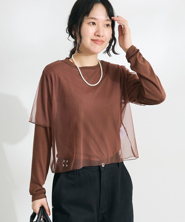 CRAFT STANDARD BOUTIQUE チュールレイヤートップス Brown