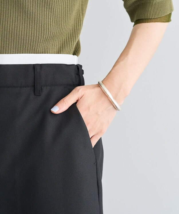 Green Parks ウエストレイヤーボックスプリーツスカート Black