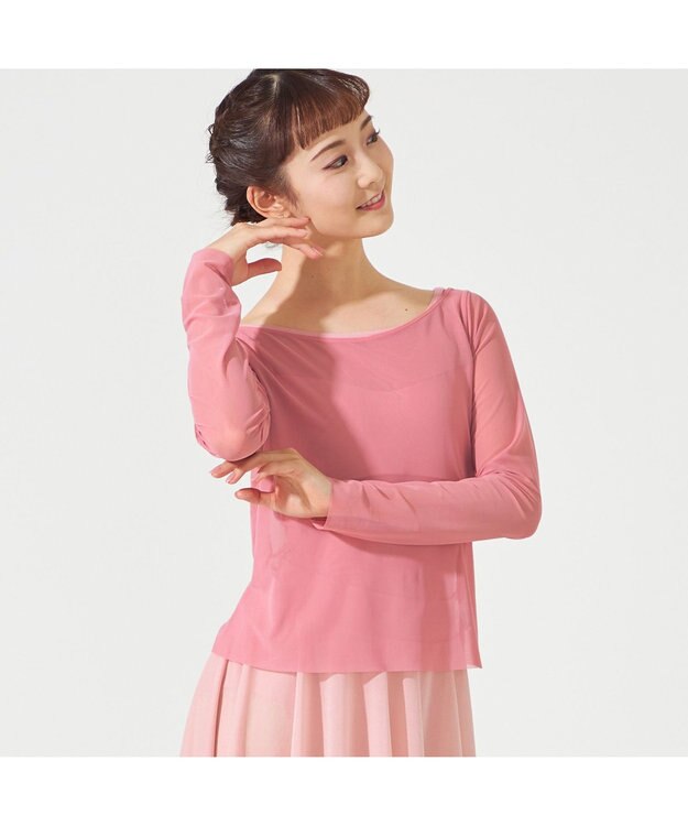 Chacott チュールトップ ピンク