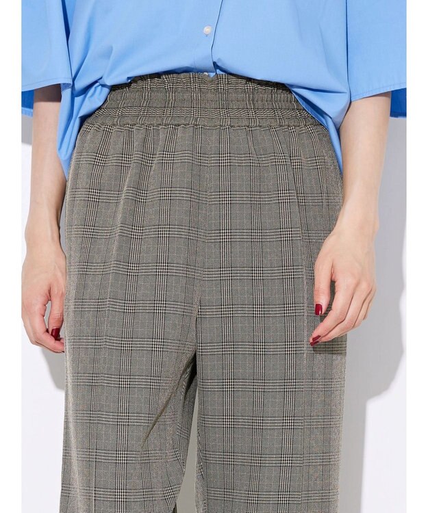 AMERICAN HOLIC ウエストイージーストレートパンツ Check Black