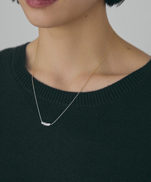 AMERICAN HOLIC メタルパールトップネックレス Silver