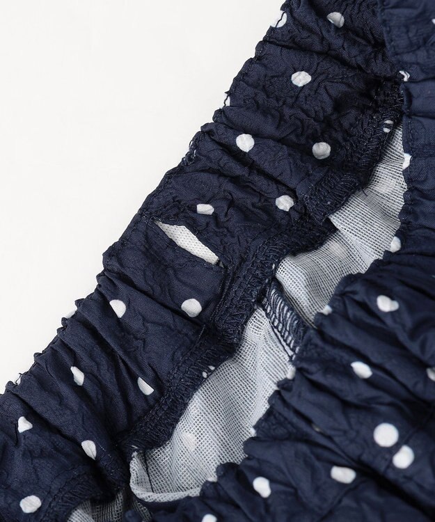 ANY KIDS 【洗濯機可能】バルーン ドットスカート ネイビー