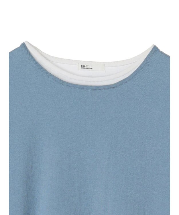 CRAFT STANDARD BOUTIQUE ＳＥＴ　カットプルオーバー＋ニットベスト Sax