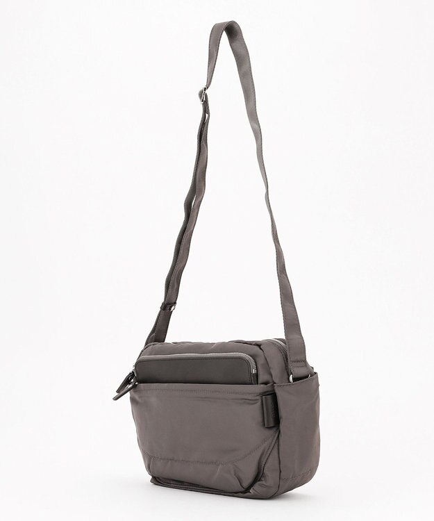 Y'SACCS ポリエステルツイル ショルダーバッグ ダークグレー