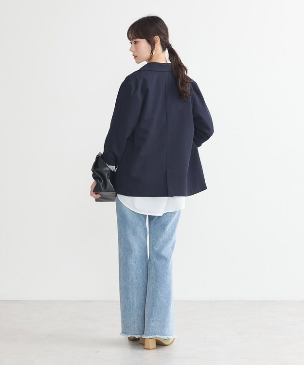 earth music&ecology シングルテーラードジャケット ネイビー