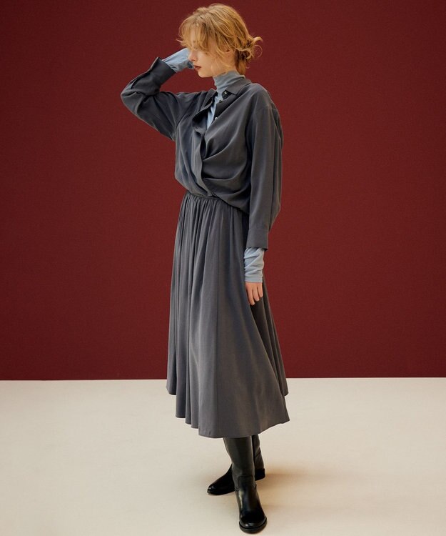 組曲 バウンディングシャーティングカシュクール ブラウス グレー系