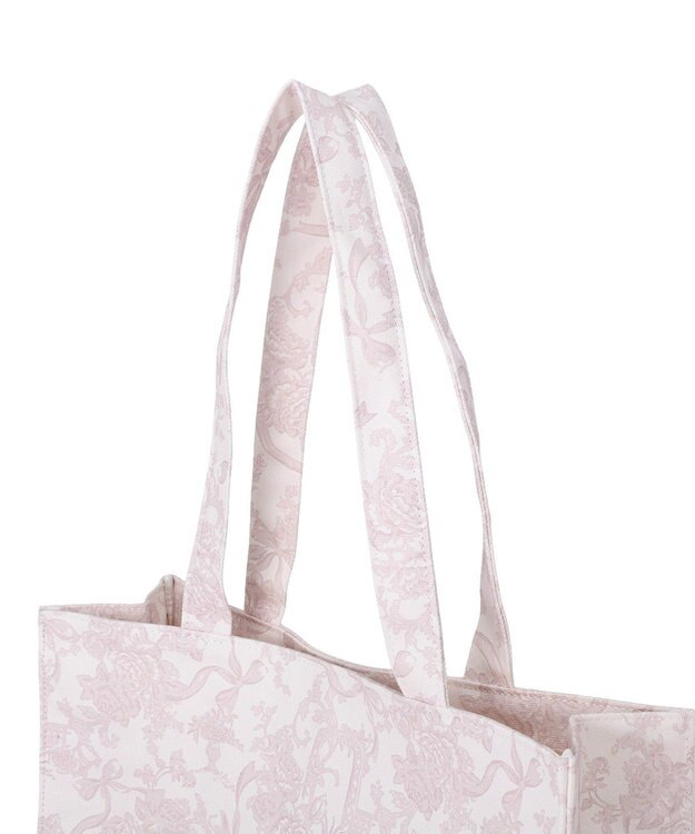 Maison de FLEUR フラワーガーデンロゴ刺繍スクエアトート Pink