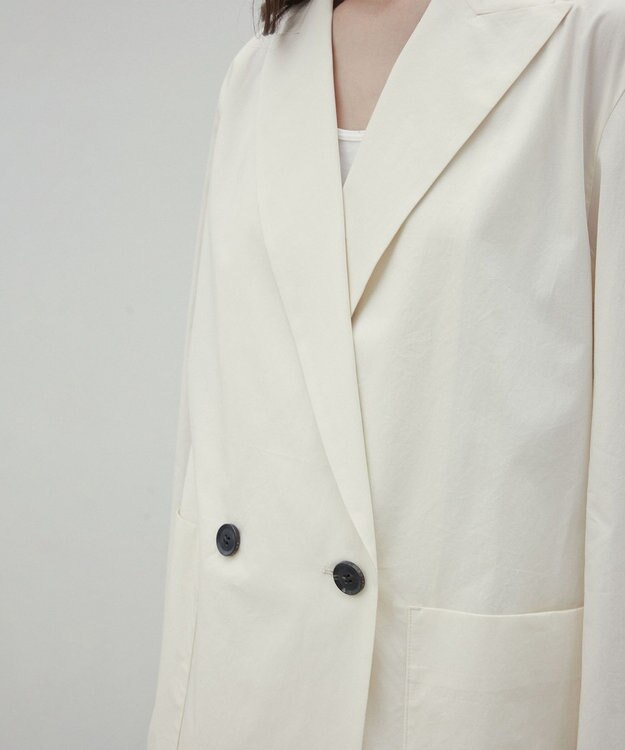 BEIGE， 【洗える・FUDGE 6月号掲載】MALLOW / コットンテーラードオーバージャケット Meringue