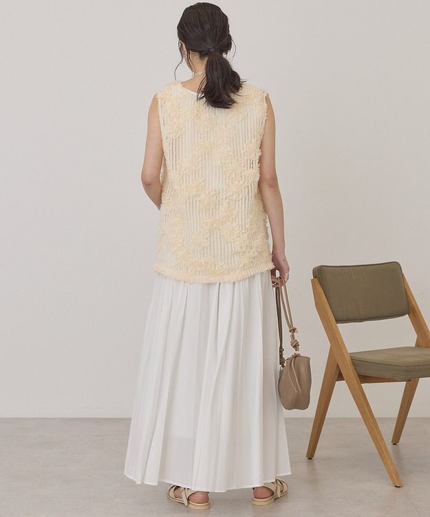 AMERICAN HOLIC 【選べる丈】シアープリーツスカート Off White