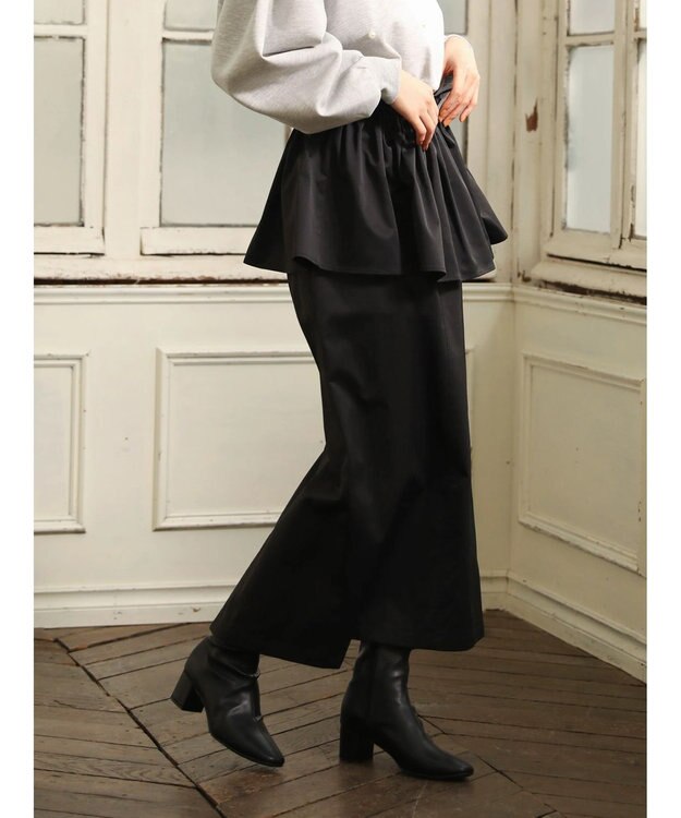 Green Parks ・ＳＵＧＡＲ　ＳＰＯＯＮ　３ｗａｙペプラムスカート Black