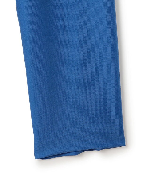 ICB L 【洗える】ワッシャーツイル ワイドストレートパンツ ラピスラズリ系