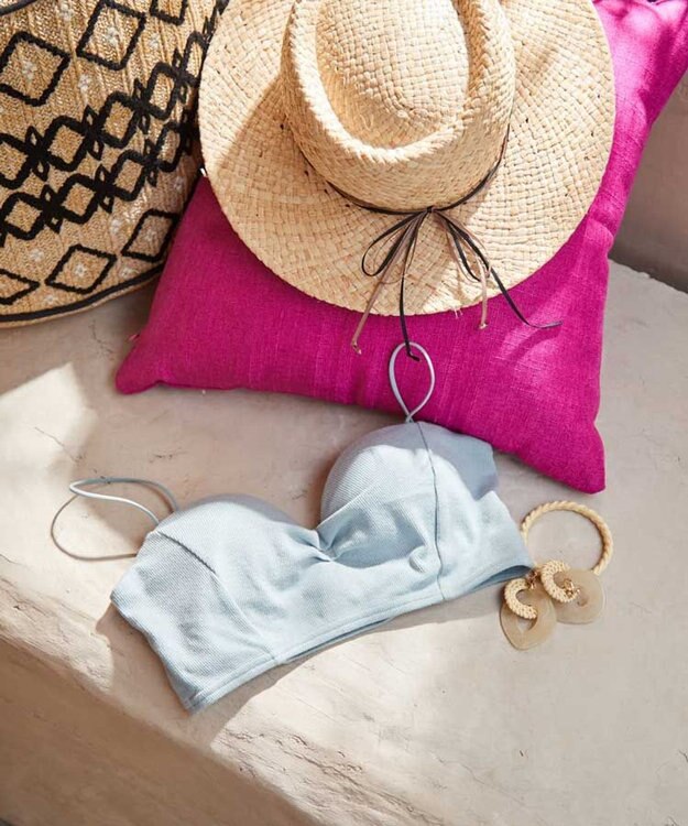 San-ai Resort（三愛水着楽園） 【楽旅ブラ】リブニットチューブブラ【northerly】 ブルー