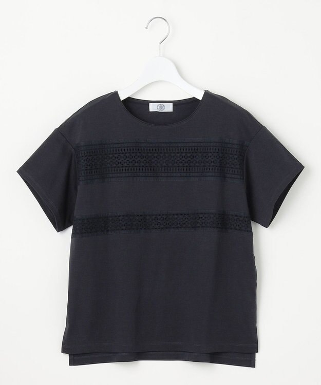 J.PRESS LADIES レーシーコンビ カットソー ネイビー系