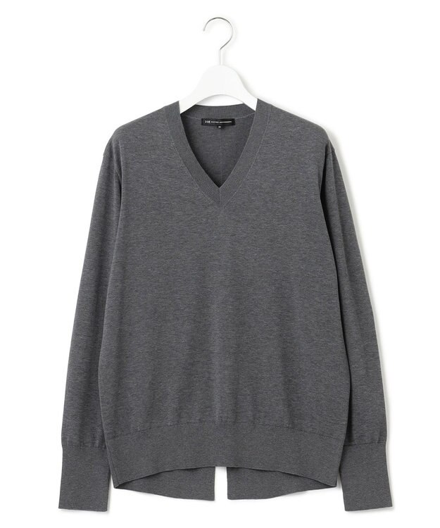 23区 【洗える】シルクコットン Vネック ニット ライトグレー系