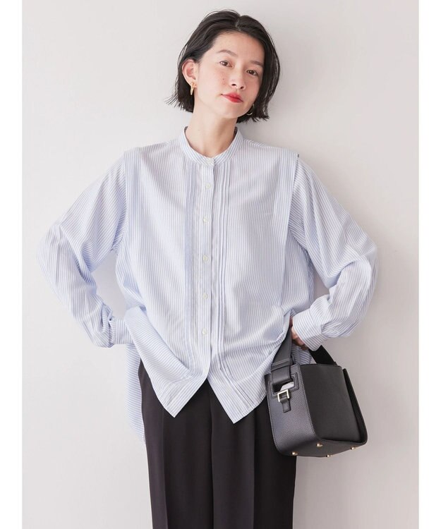 AMERICAN HOLIC サラックールタック使いブラウス Stripe