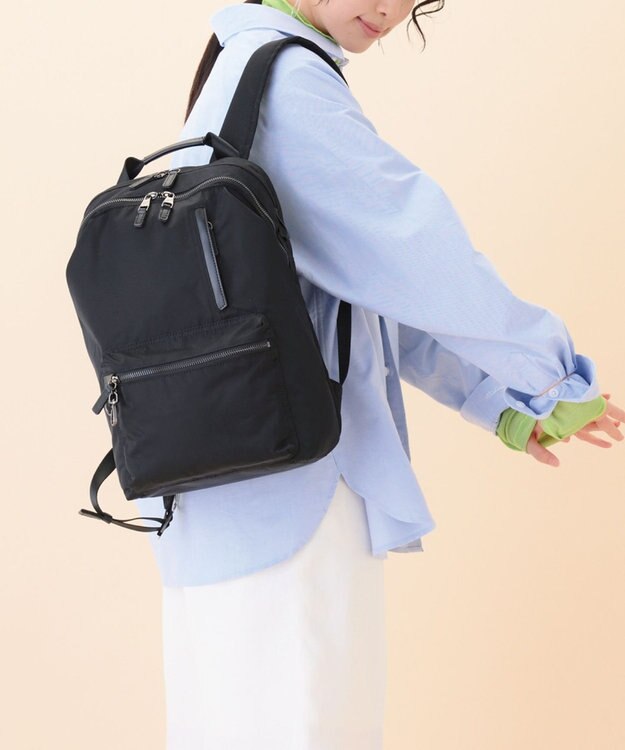 ACE BAGS & LUGGAGE 【雑誌掲載】W&.Day/Night ポッケス スリムリュック A4サイズ 13.3インチPC収納 15276 ダブルアンドデイナイト マザーズバッグ ブラック