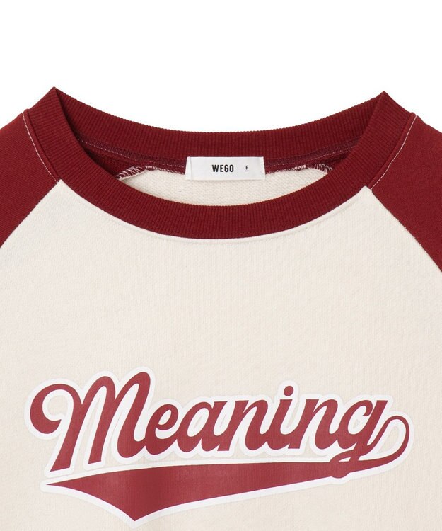 WEGO チームロゴラグランショートスウェット ワイン