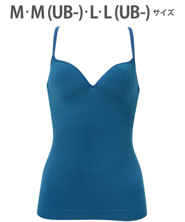 WACOAL 【GOCOCi ゴコチ】 カップ付きインナー ぴったりフィット ズレにくい 洗濯機洗い可能(ネット使用) ブラキャミソール ブラトップ レディース ノンワイヤー UGG122 /ワコール ブルー