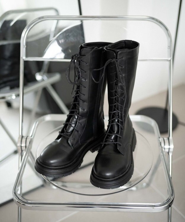 WEGO レースアップミドルブーツ ブラック