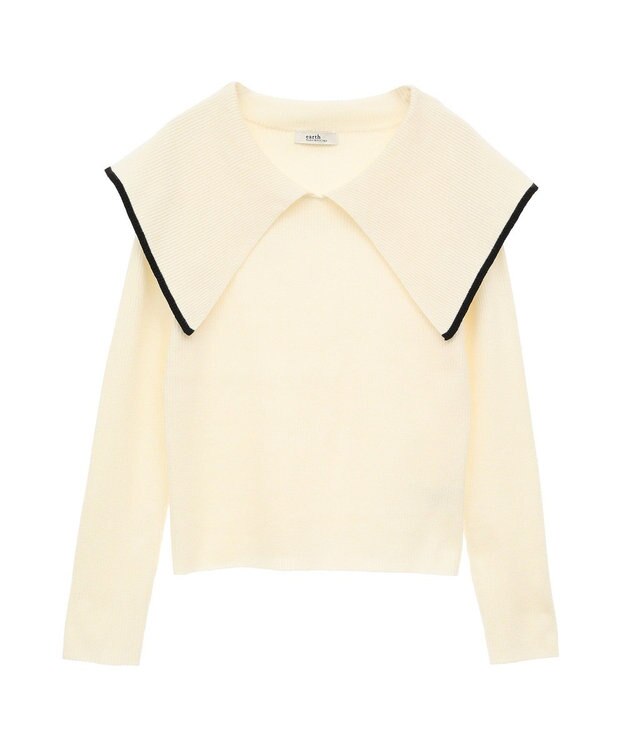 earth music&ecology ビックカラーオフショルニットプルオーバー Ivory