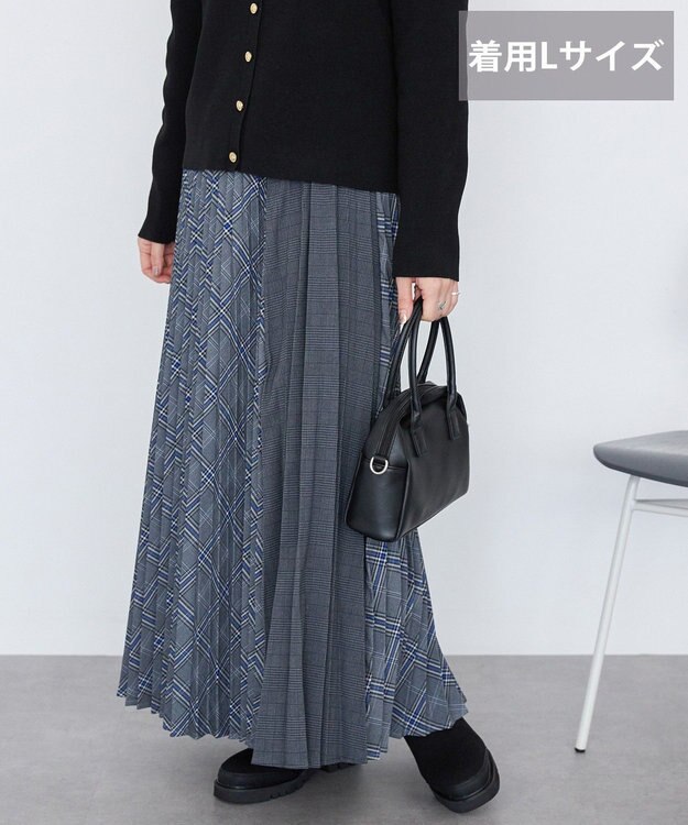 AMERICAN HOLIC 【選べる丈】アソートチェックプリーツスカート ブルー