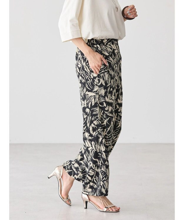 AMERICAN HOLIC イージーケア＋接触冷感プリントリラックスパンツ Black