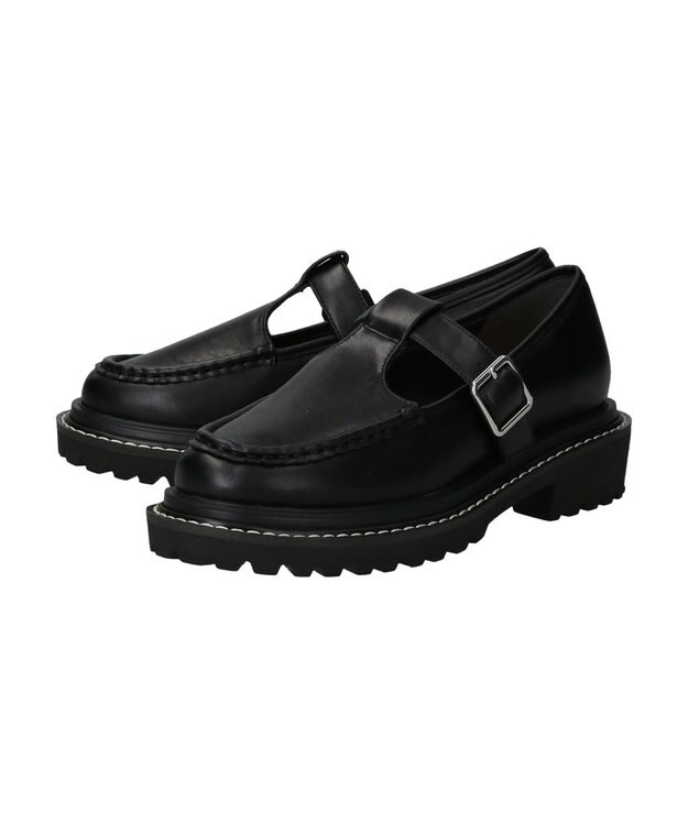 earth music&ecology ＯＲｉｅｎｔａｌ　ＴＲａｆｆｉｃ　Ｔストラップシューズ Black