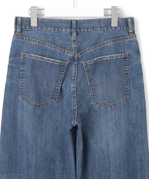 23区 【接触冷感】23区DENIM サマー ストレート ワイド パンツ ウォッシュドブルー系